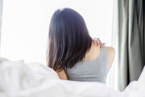 Why do I keep waking up with sore shoulders? shutterstock 1380417299 waking up with sore shoulders