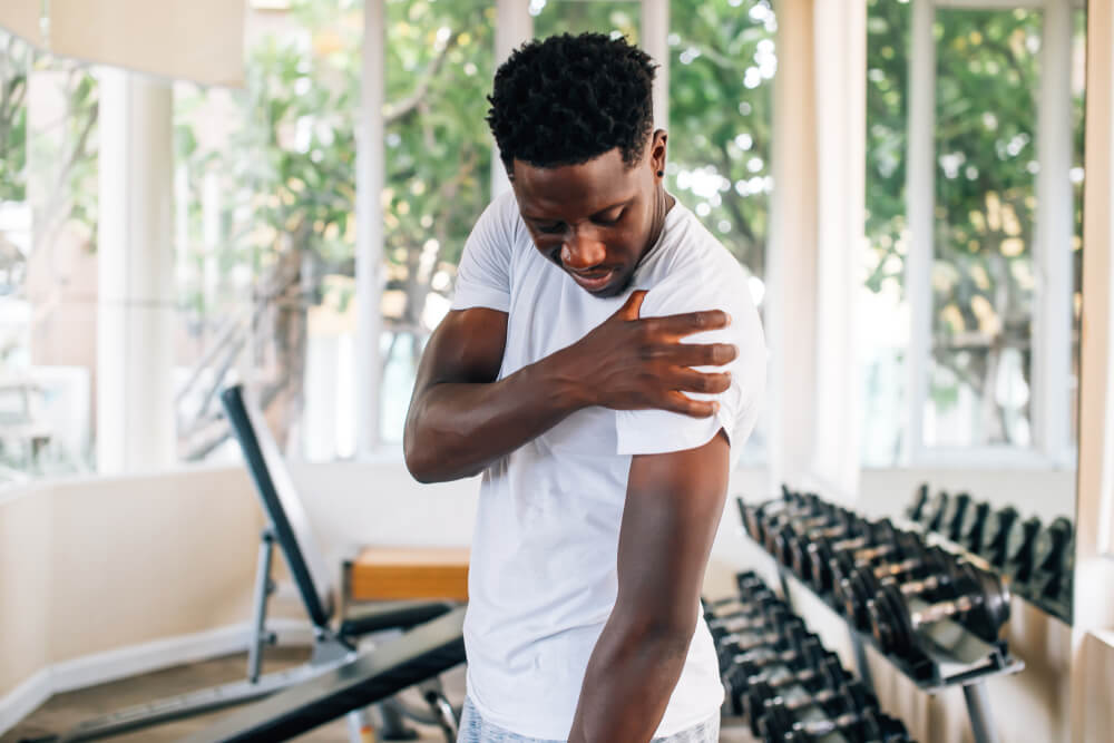 Two examples of shoulder impingement physical therapy exercises shutterstock 1477869848 shoulder impingement physical therapy exercises
