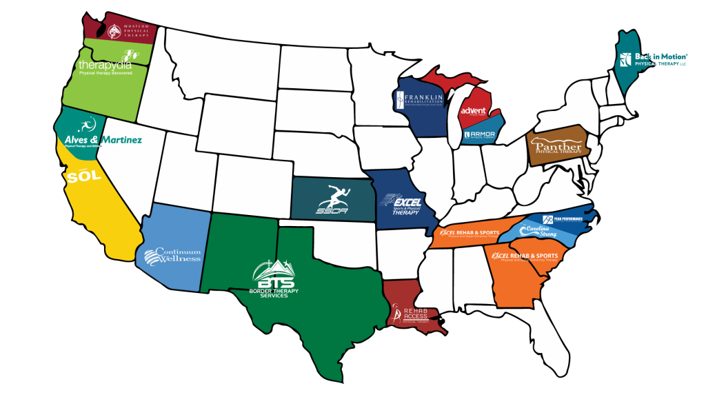 Our Partner Brands APTP Map Vector 2025 06 01 1 alliance physical therapy partner locations